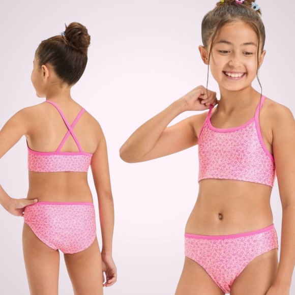 Cat & Jack ~ Girl’s Pink Leopard Spot Bikini Set ~ UPF 50+ UV Protection ~ XL 14 - Picture 1 of 8